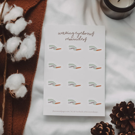 Waxing Eyebrows Reminder Sticker Sheet