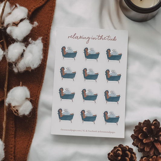 Relaxing In The Tub Sticker Sheet