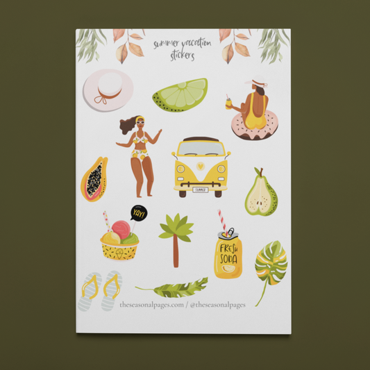 Printable Summer Vacation Sticker Set