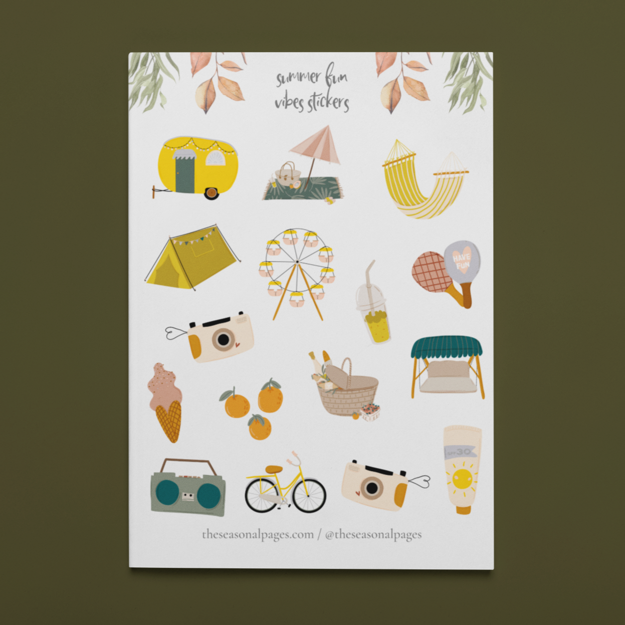 Printable Summer Fun Sticker Set
