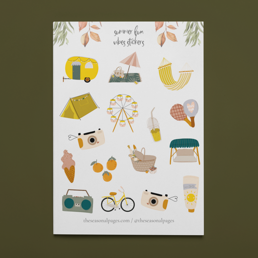 Printable Summer Fun Sticker Set