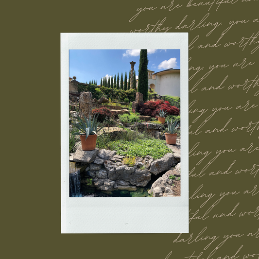 Spending Time In A Garden Polaroid