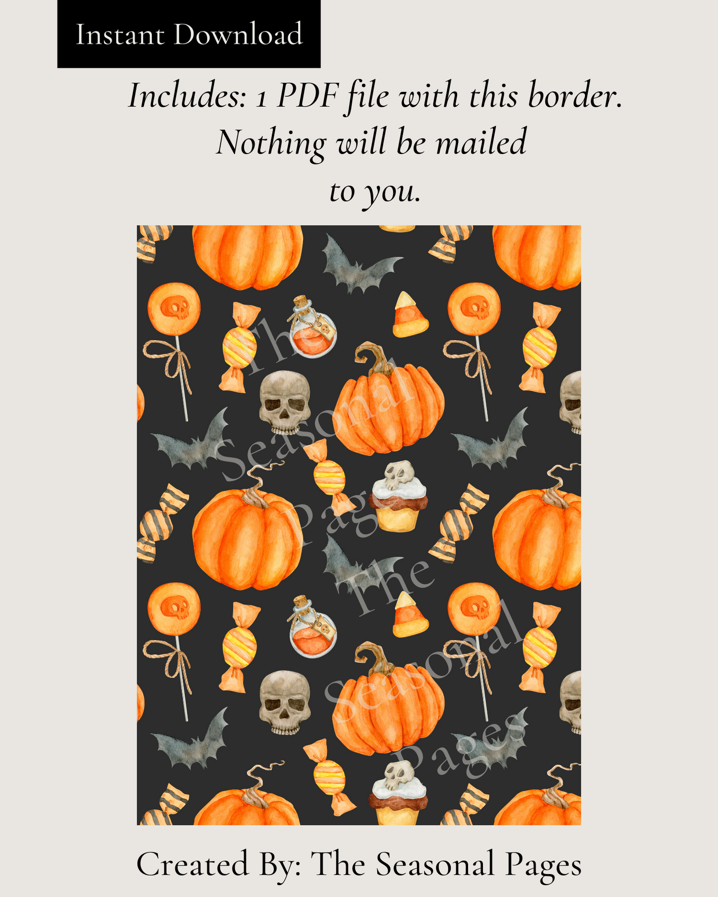 Halloween Vibes Stationery Printable