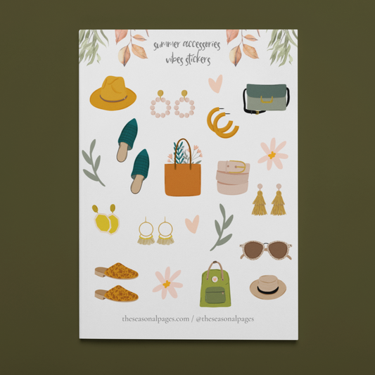 Printable Summer Accessories Sticker Set