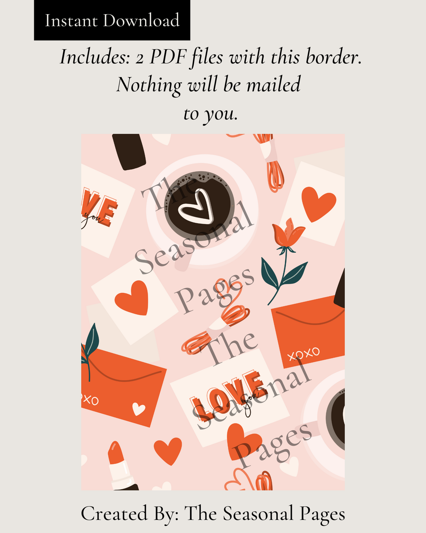 Sending Love Notes Stationery Printable