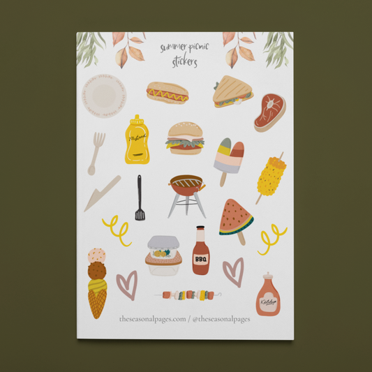 Printable Summer Picnic Sticker Set