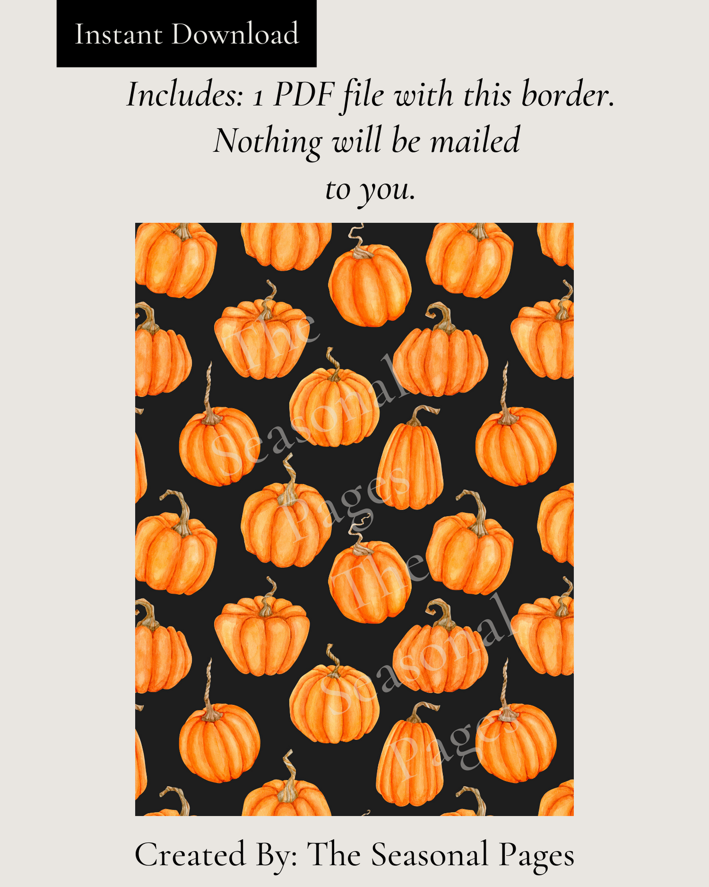 Pumpkin Life Stationery Printable