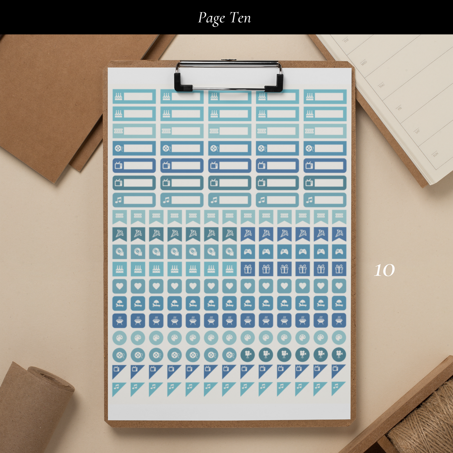 Printable Blue Planner Sticker Set