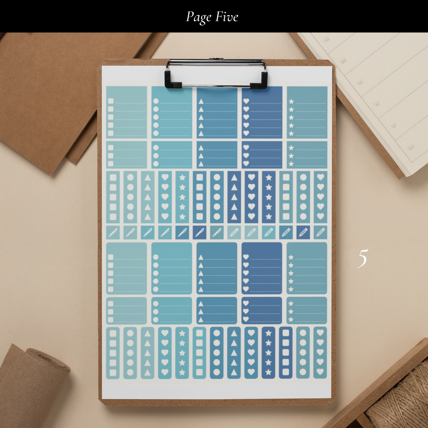 Printable Blue Planner Sticker Set