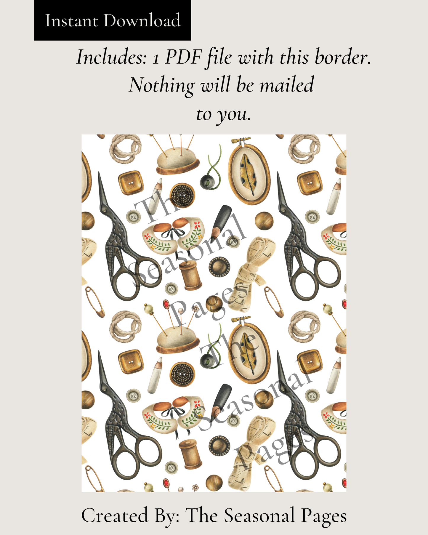 Printable Sewing Vibes Stationery