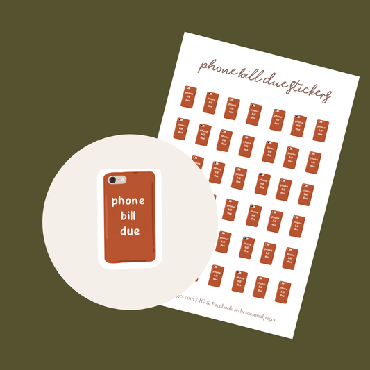 Printable Phone Bill Due Stickers