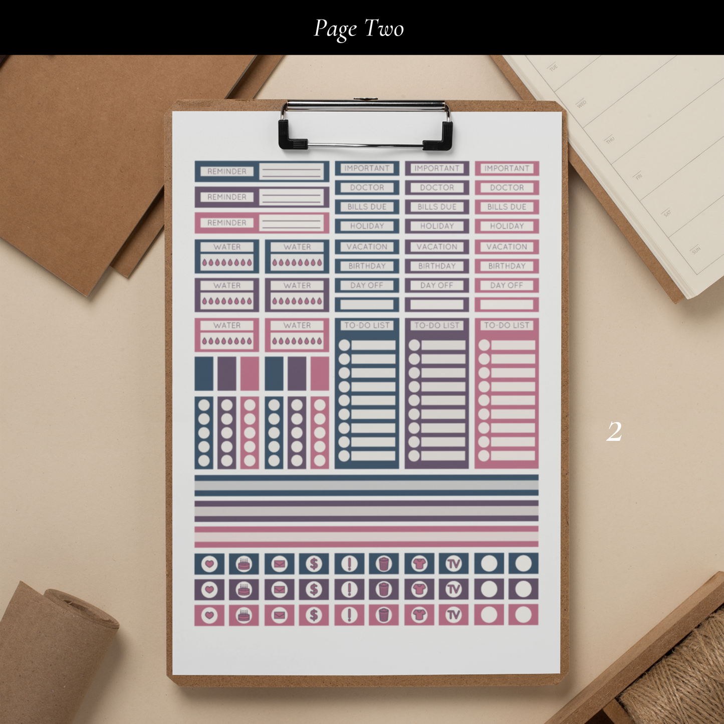 Printable Modern Edge Planner Sticker Set
