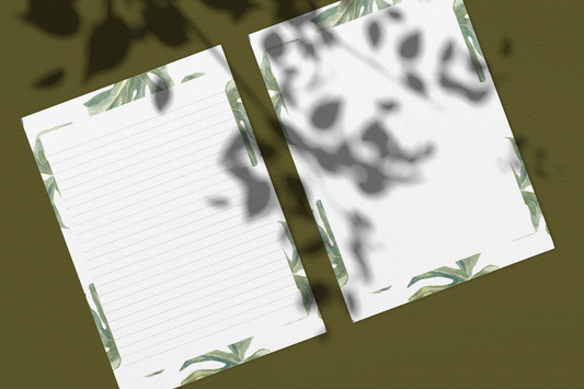 Printable Tropic Leaves Stationery