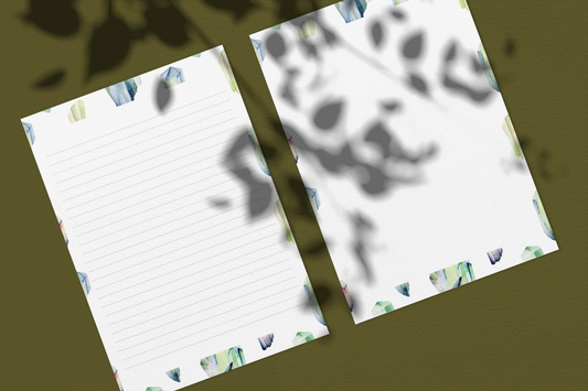 Printable Green Crystal Stationery