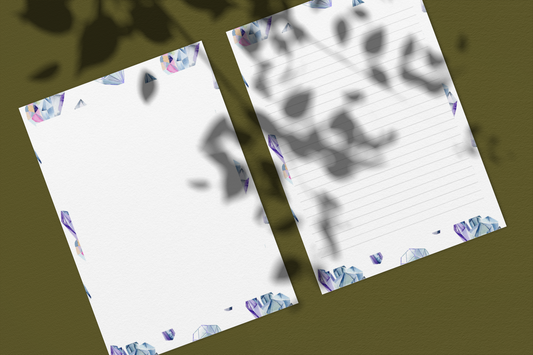 Printable Blue Crystal Stationery