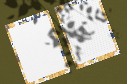 Printable Sunflower Stationery