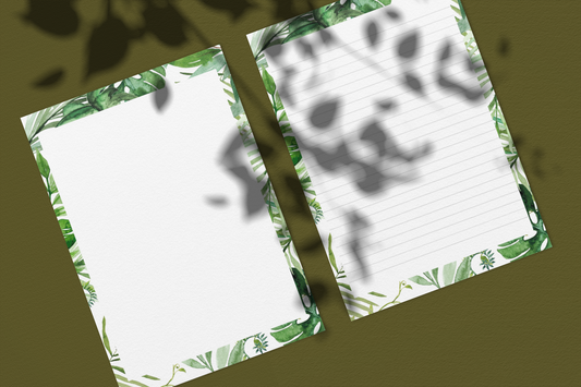 Printable Palm Leaves Stationery