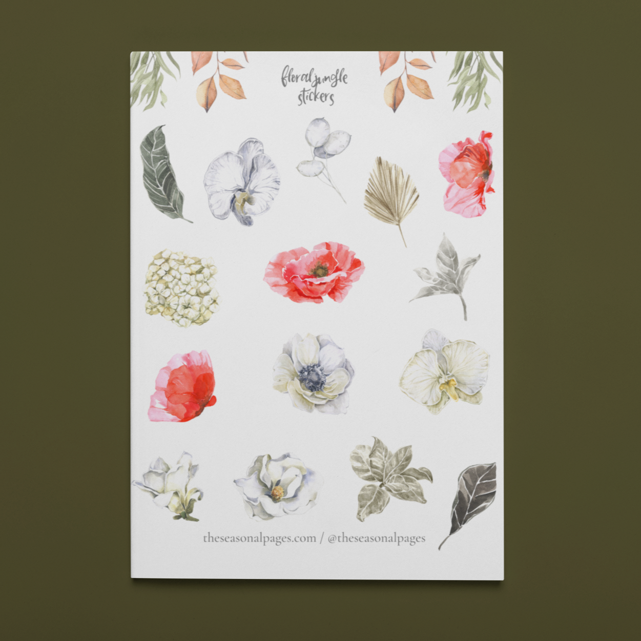 Printable Floral Jungle Sticker Set