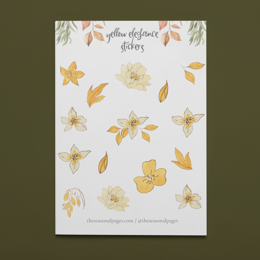 Printable Yellow Elegance Sticker Set