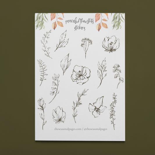 Printable Peaceful Thoughts Sticker Set