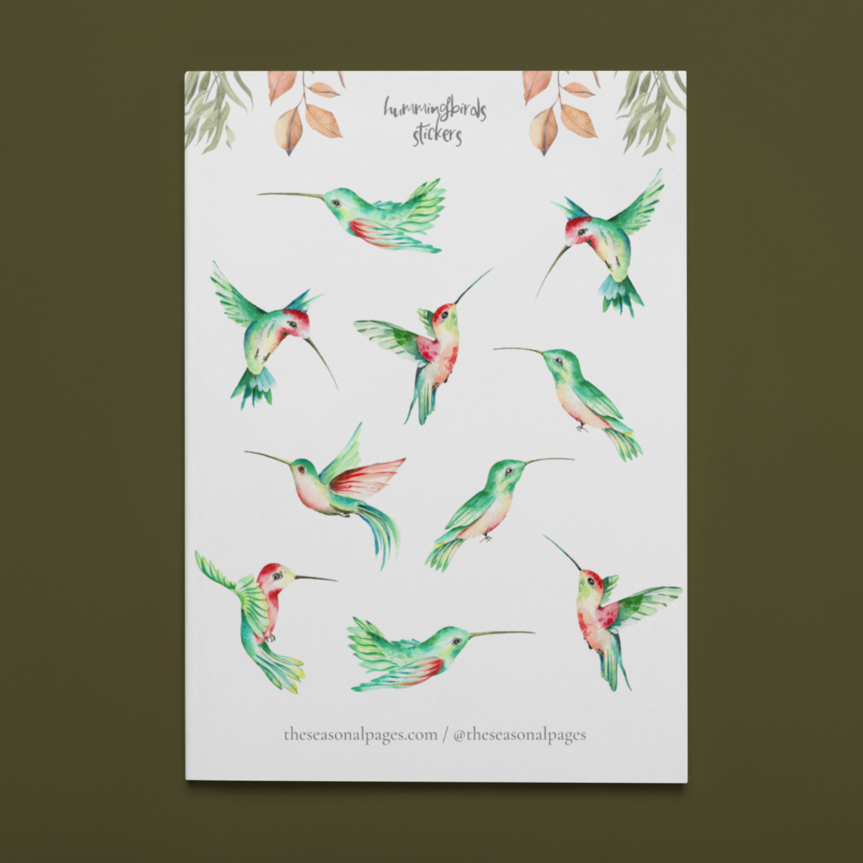 Printable Hummingbirds Sticker Set