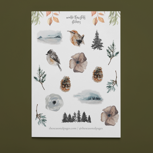 Printable Winter Thoughts Sticker Set