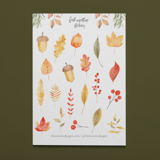 Printable Fall Weather Sticker Set