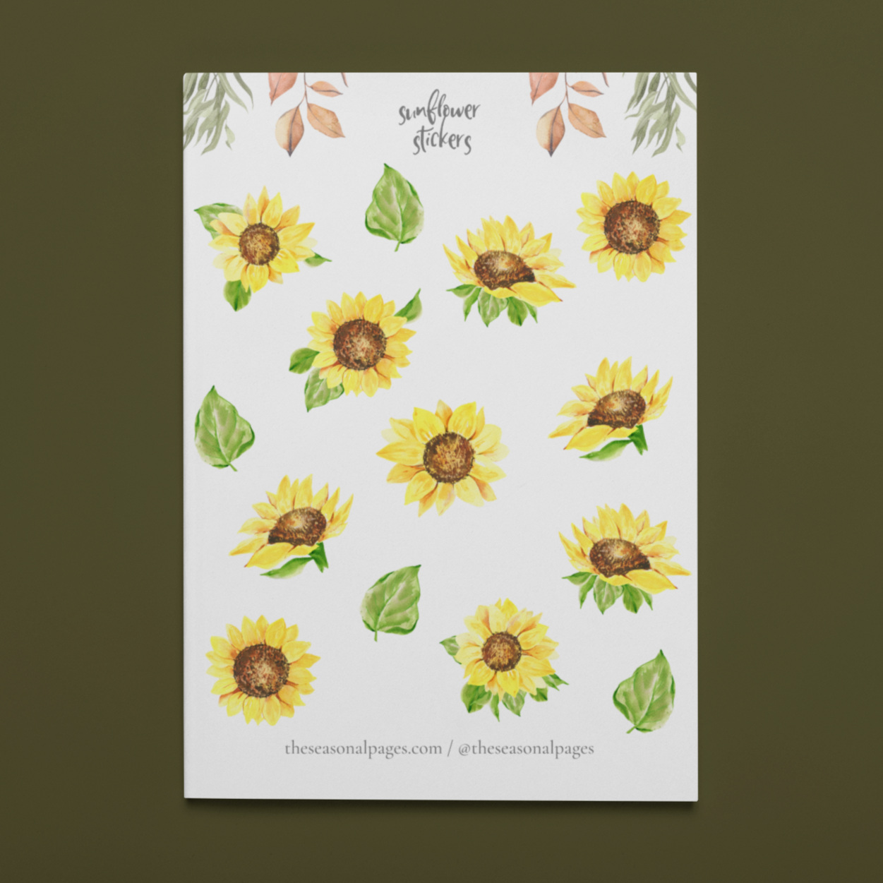 Printable Sunflower Sticker Set