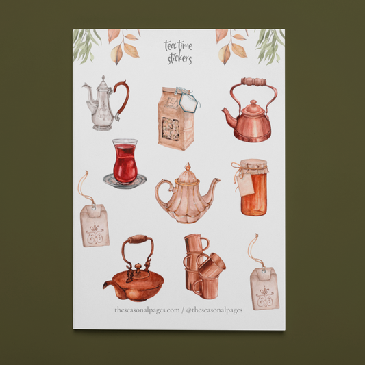 Printable Tea Time Sticker Set