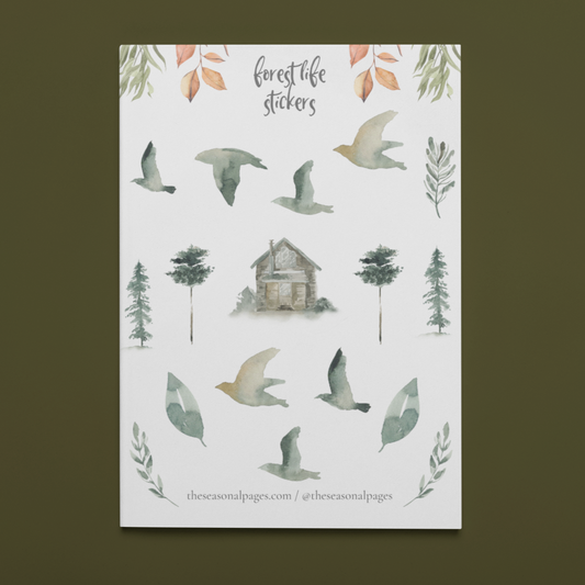 Printable Forest Life Sticker Set