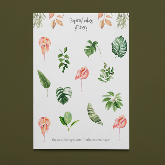 Printable Tropical Vibes Sticker Set