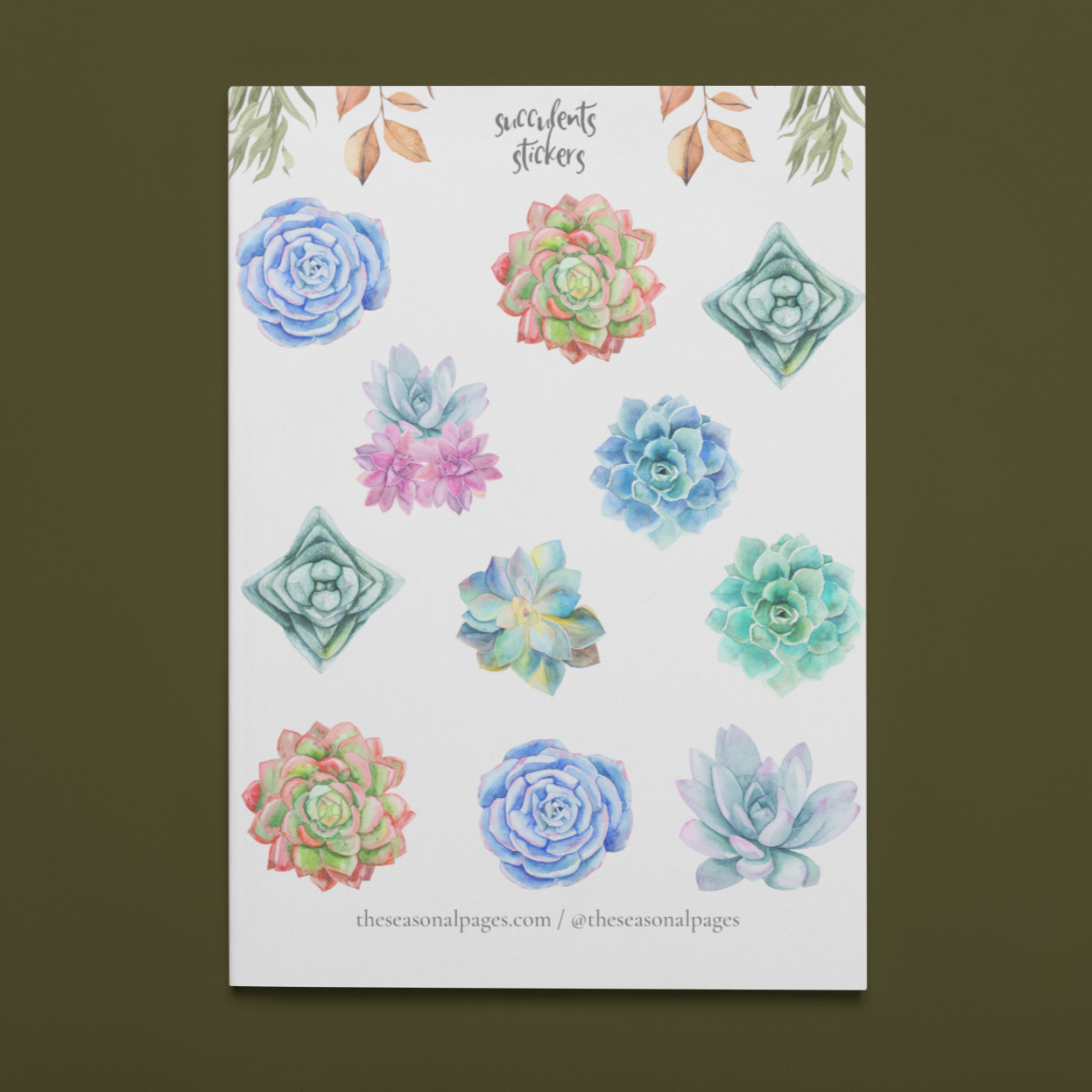 Printable Succulents Sticker Set