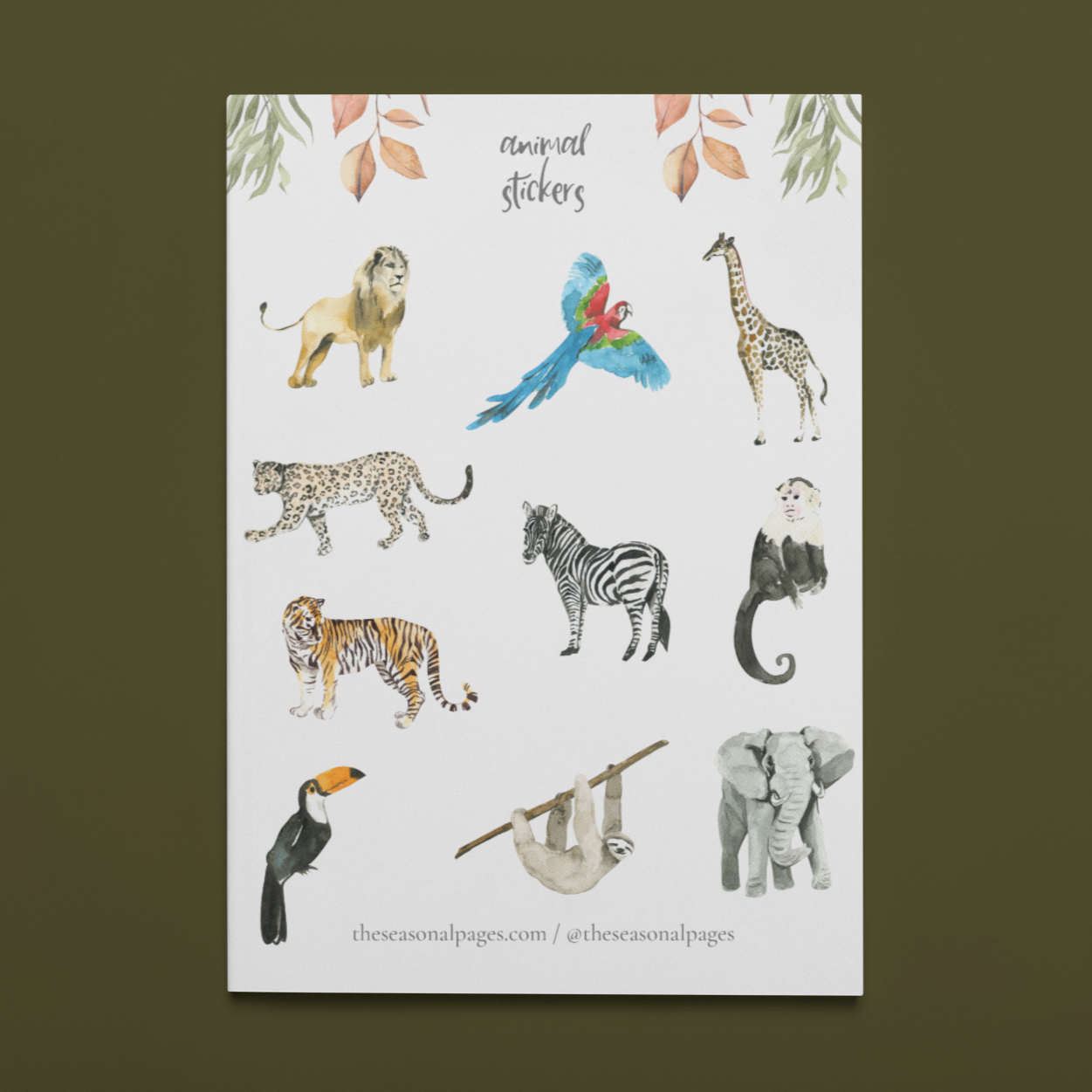 Printable Animal Sticker Set