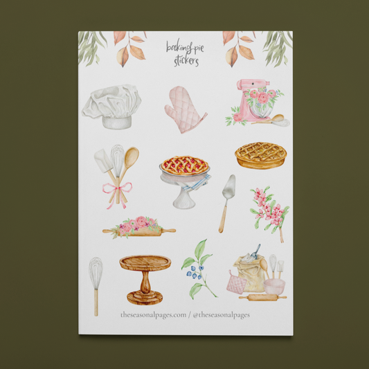 Printable Baking Pie Sticker Set