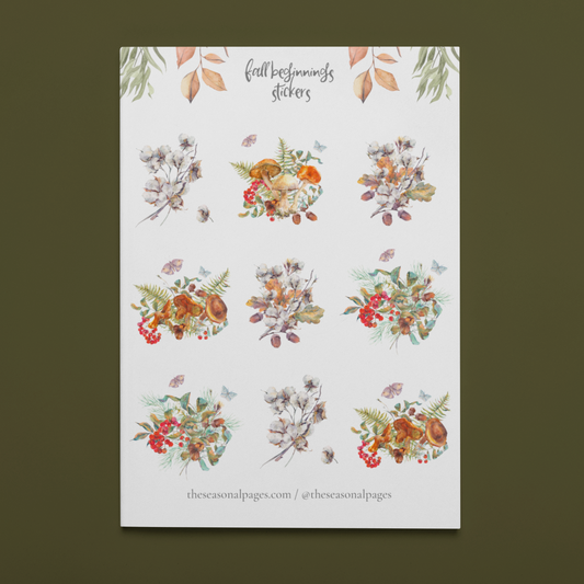 Printable Fall Beginnings Sticker Set