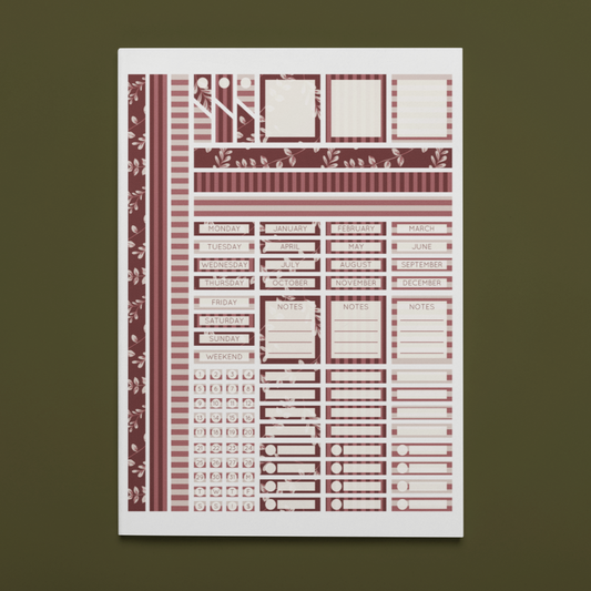 Printable Rustic Vibes Planner Sticker Set