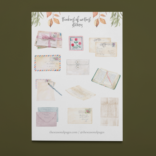 Printable Thinking Of Writing Sticker Set