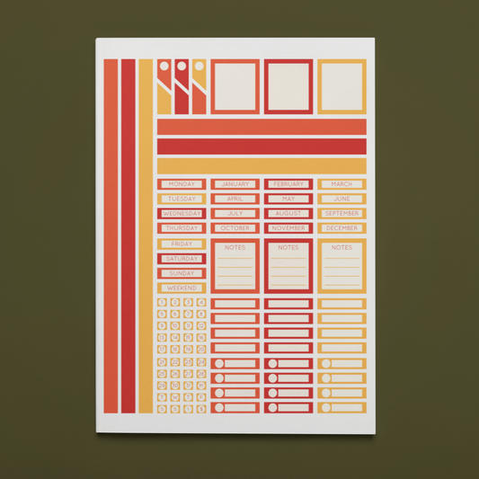 Printable Orange Culture Planner Sticker Set