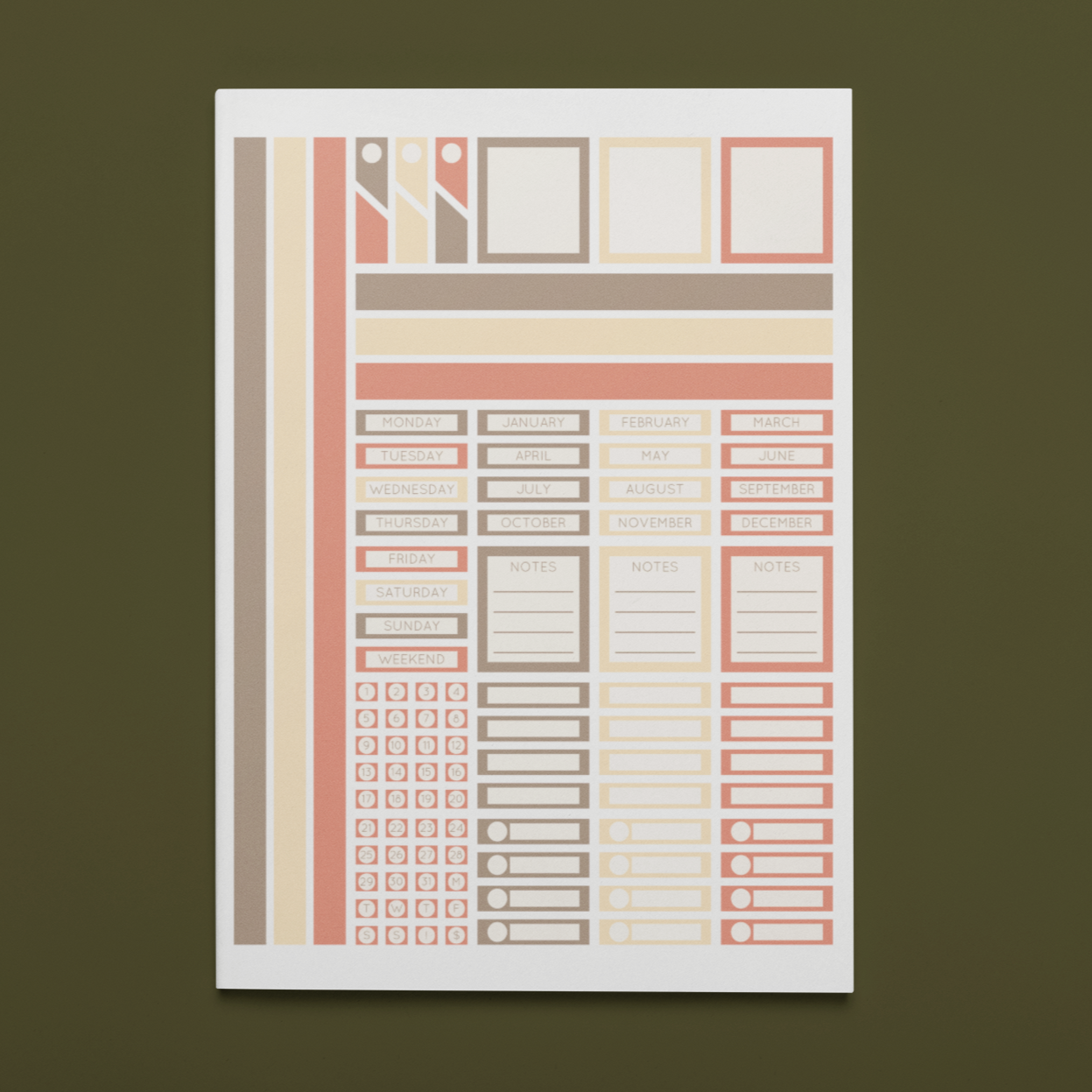 Printable Neutral Planner Sticker Set