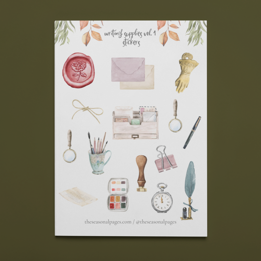Printable Writing Supplies Vol.1 Sticker Set