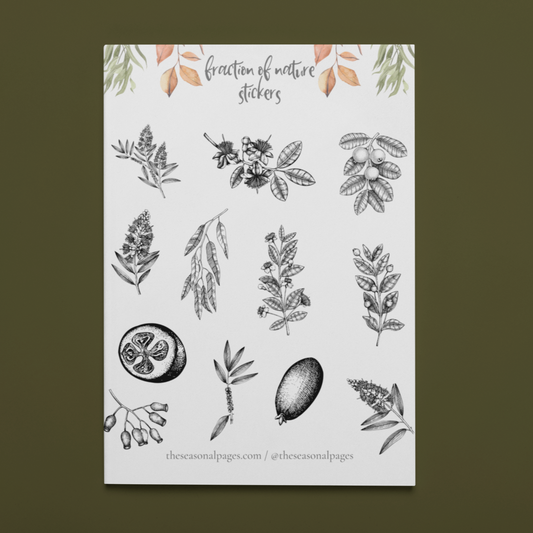 Printable Fraction Of Nature Sticker Set