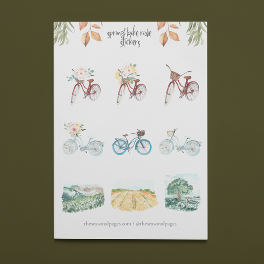 Printable Spring Bike Ride Sticker Set