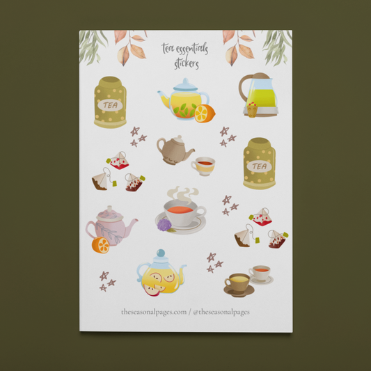 Printable Tea Essentials Sticker Set