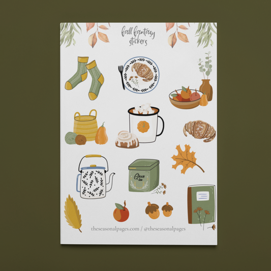 Printable Fall Fantasy Sticker Set