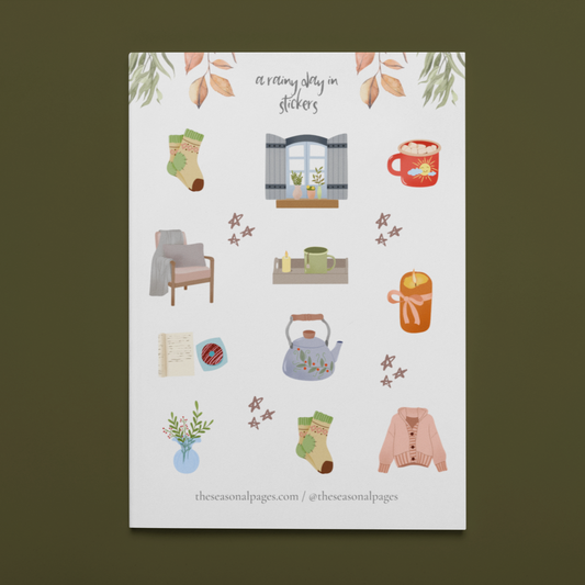 Printable A Rainy Day In Sticker Set