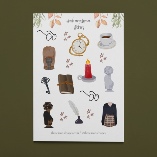 Printable Dark Academia Sticker Set