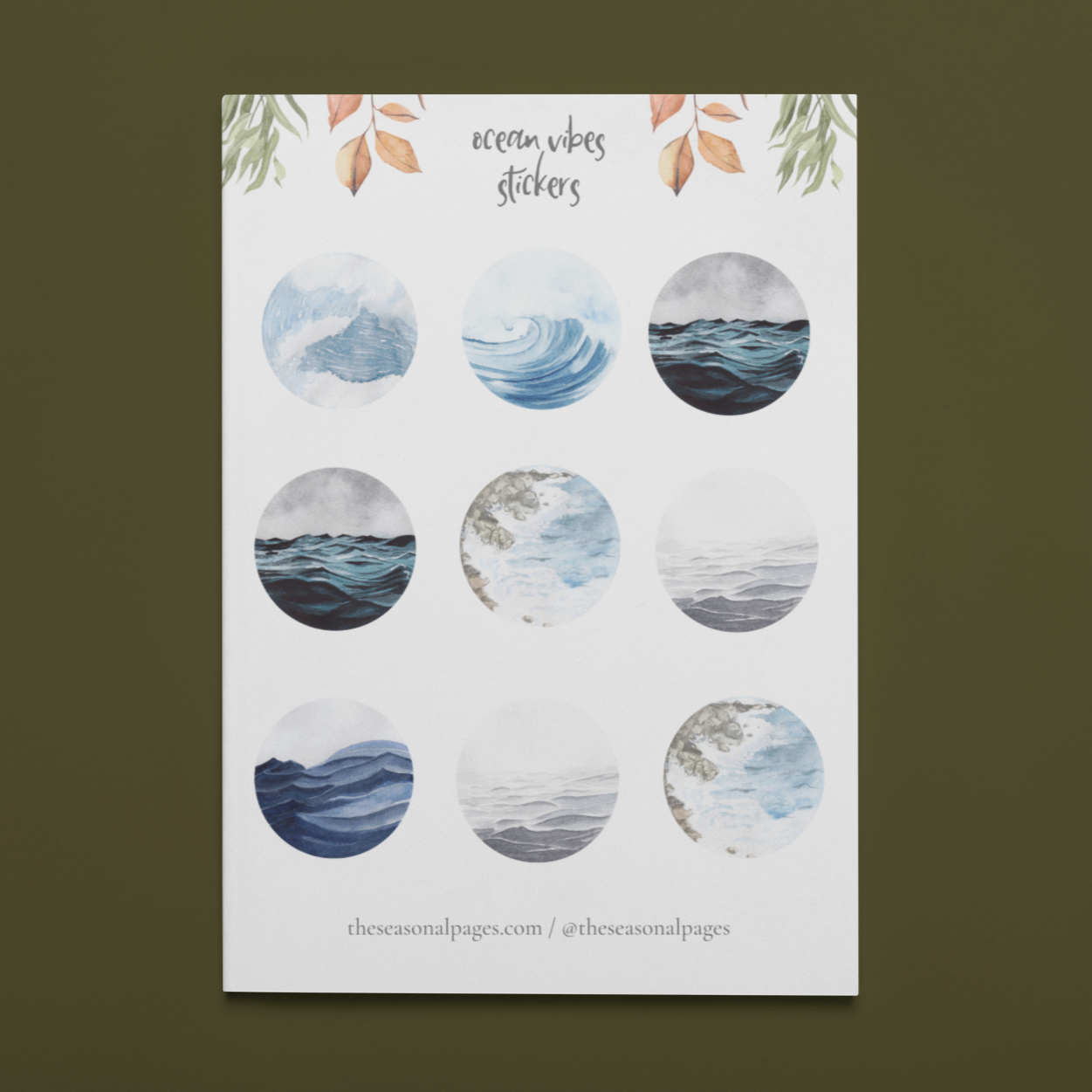 Printable Ocean Vibes Sticker Set
