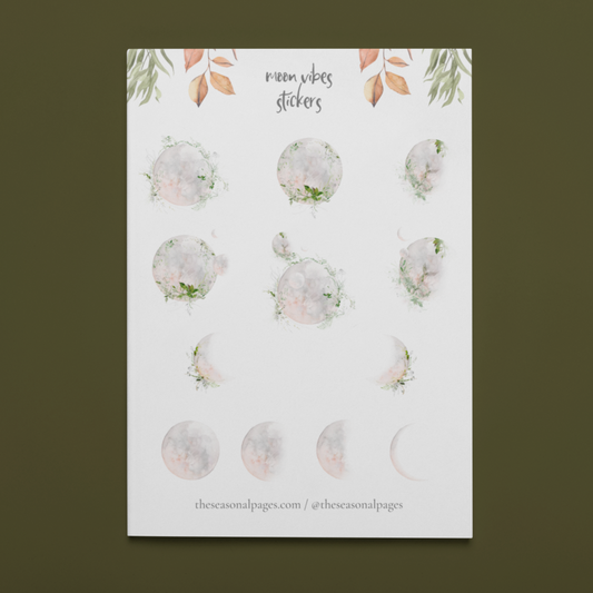 Printable Moon Vibes Sticker Set