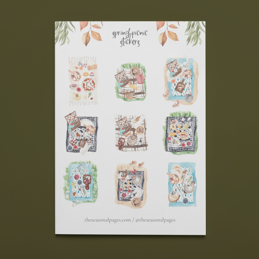 Printable Spring Picnic Sticker Set