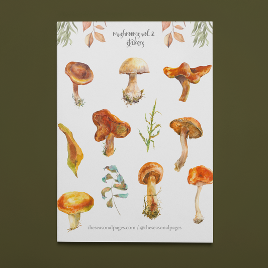 Printable Mushrooms Vol.2 Sticker Set